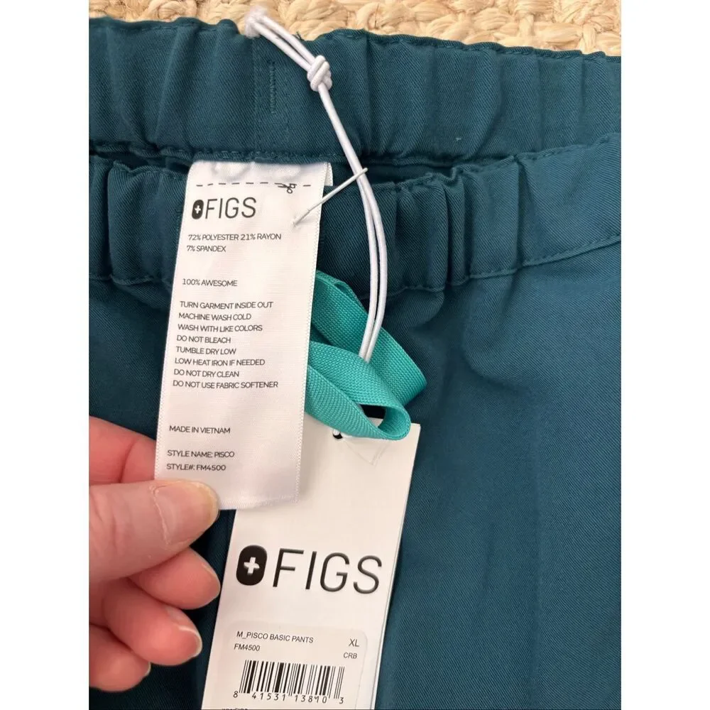 NWT FIGS Technical Scrub Pants | Performance Stretch Medical Uniform XL dark tea